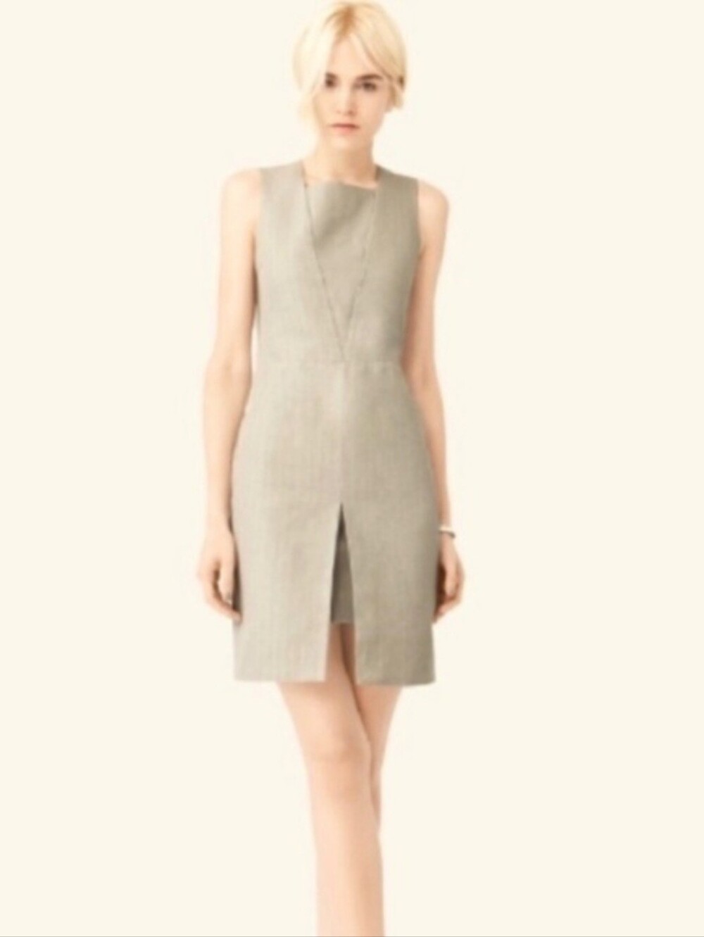 Kate Sade Saturday Sleeveless Crewneck Shift Dress in Cream/light Tan